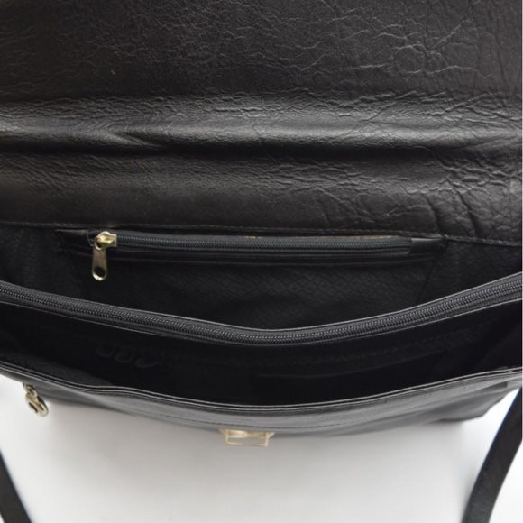 Vintage Black Leather Attache Portfolio Briefcase Flap Over Case - Picture 4 of 6